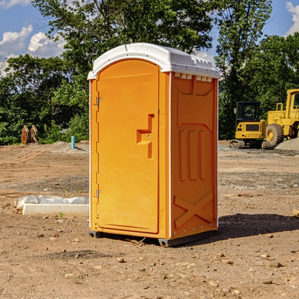 can i customize the exterior of the porta potties with my event logo or branding in Glasgow Village